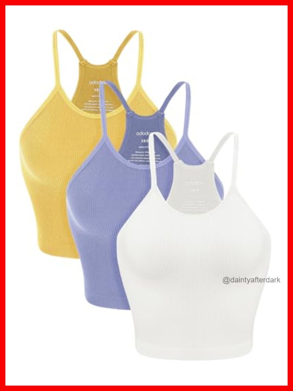 Seamless Rib-Knit Crop Tank Top Set Slim Fit Racerback Yoga
